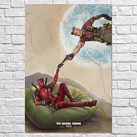 Плакат "Дэдпул и Кэйбл, Сотворение Адама, Deadpool, Cable", 60×40см