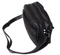 Мужская кожаная сумка через плечо из кожи барсетка кожа 5 отделений 23х19 черная хорошее качество