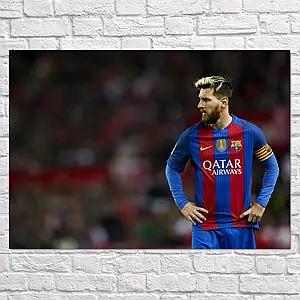 Плакат "Футболіст Ліонель Мессі, ФК Барселона, Lionel Messi, Barcelona", 43×60см