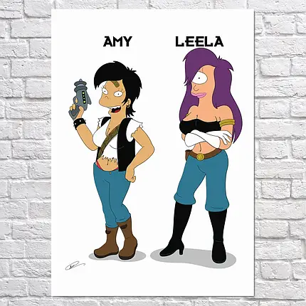 Плакат "Футурама, Емі Вонг та Ліла, Futurama, Amy, Leela", 60×43см, фото 2