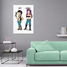 Плакат "Футурама, Емі Вонг та Ліла, Futurama, Amy, Leela", 60×43см, фото 2