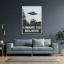 Плакат "Цілком таємно, серіал, X-Files, I want to believe", 60×43см, фото 3