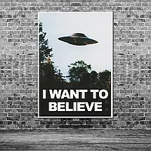 Плакат "Цілком таємно, серіал, X-Files, I want to believe", 60×43см, фото 3