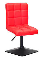Стілець на квадратній чорній опорі з регулюванням висоти Augusto 4-BK-Base червоний 1007 шкірозамінник, фото 2