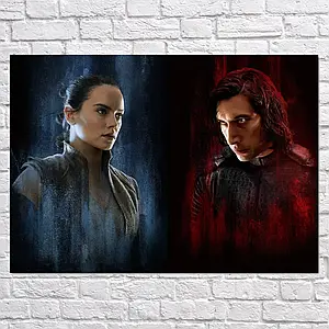 Плакат "Зоряні війни: Останні джедаї, Рей та Кайло, Star Wars: Last Jedi (2017)", 43×60см