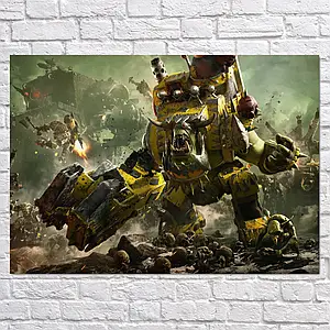 Плакат "Вархаммер 40000, Смертодред орків, Warhammer 40000, Deff Dread", 43×60см