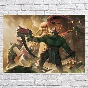 Плакат "Вархаммер 40000, Орки, Warhammer 40000, Orks", 43×60см