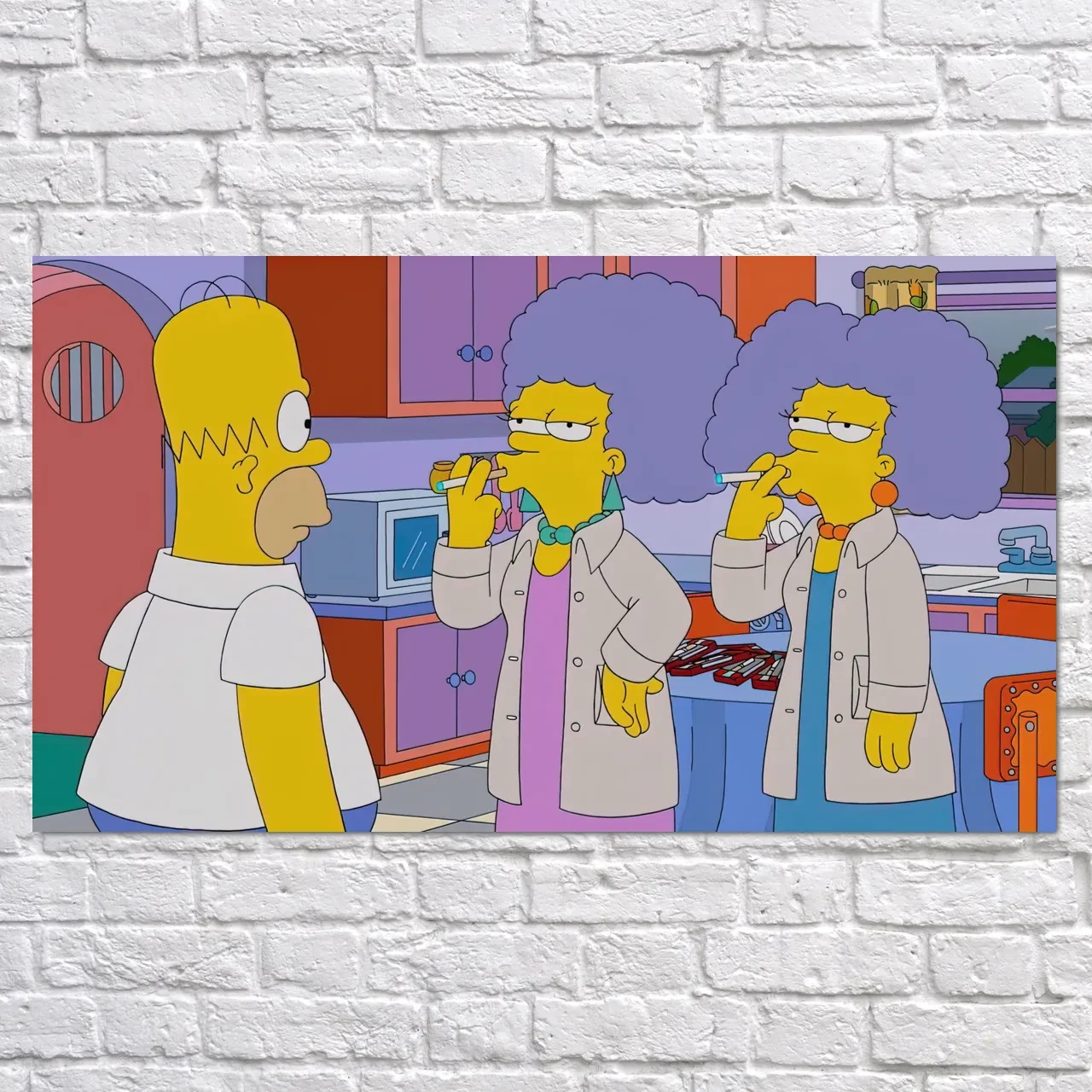 Плакат "Сімпсони та вейпери, Simpson, Vaper", 34×60см