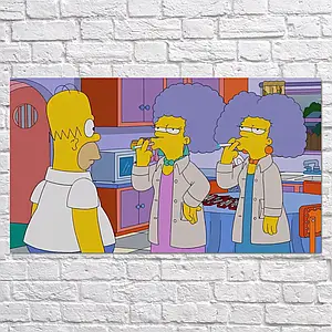 Плакат "Сімпсони та вейпери, Simpson, Vaper", 34×60см