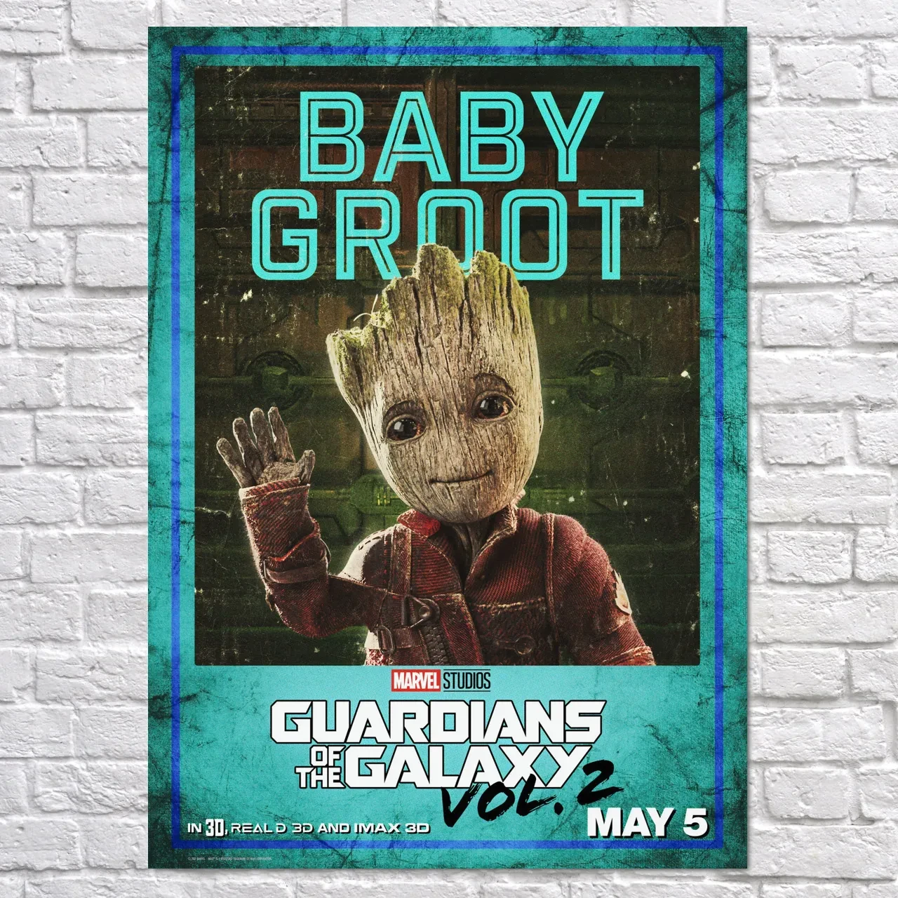 Плакат "Грут махає рукою, Groot", 60×43см
