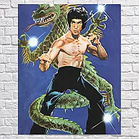 Плакат "Брюс Лі, Дракон, Bruce Lee, Dragon", 60×47см