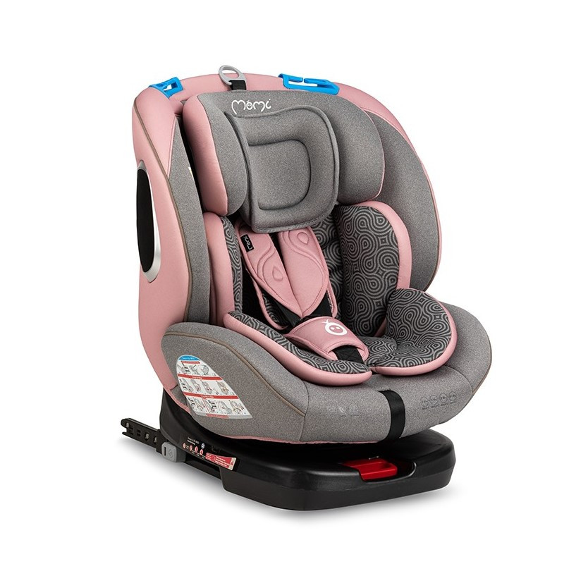 Автокрісло MoMi Tordi ISOFIX 0-36 кг Рожевий, з системою TOP TETHER та 11-ступеневою регулюванням підголівника, фото 1