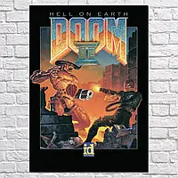 Картина на холсте "Дум 2, Doom 2: Hell on Earth", 60×43см