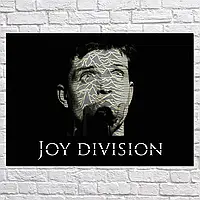 Картина на холсте "Джой Дивижн, Иэн Кёртис, коллаж, Joy Division, Ian Curtis", 43×60см