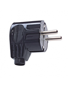 Вилка із заземленням 16А кутова FAR чорна, фото 1