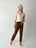 Жіночі класичні костюмні штани з високою посадкою до 52 розміру