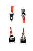 11-00-205. Тумблер MTS-223 (ON-OFF-ON), 6pin, 3A-250V, с плоским пластиковым наконечником