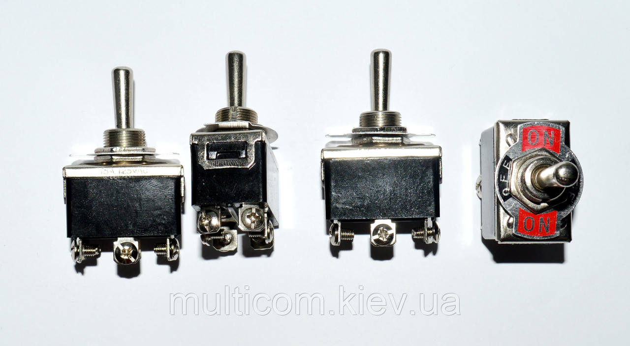 11-00-708. Тумблер KN3 (C) -203A (ON-OFF-ON), 6pin, 10A-250V, фото 1