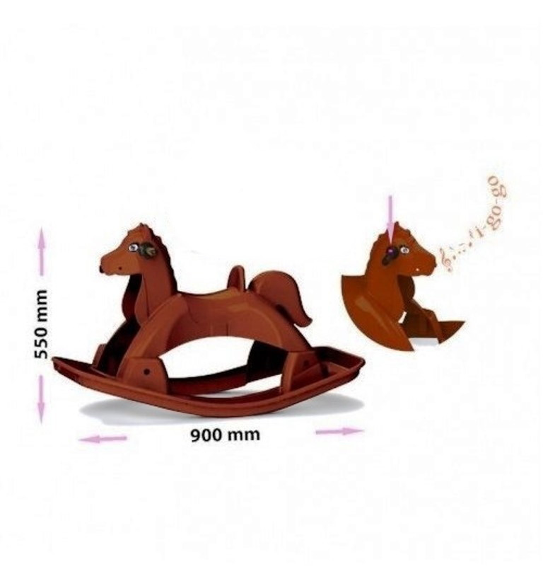 Каталка "Конік", коричневого кольору, у пак. 85*45см, ТМ Долоні, Україна