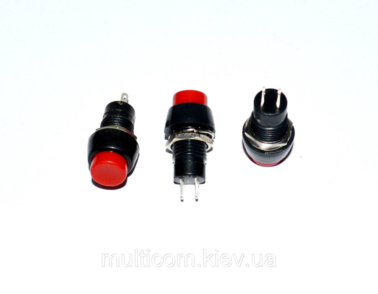 11-01-058RD. Кнопка PBS-20А-2 (ON-OFF), 2pin, 1A-250V, з фіксацією, червона