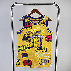 Чоловіча баскетбольна майка жовта O'Neal No34 Шакіл О'Ніл Лейкерс Los Angeles Lakers NBA Mitchell&Ness