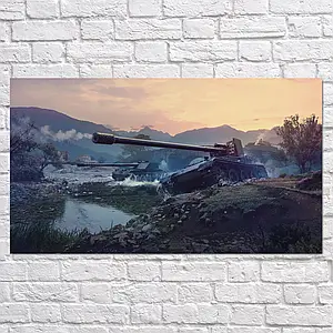 Плакат "Танки на заході сонця", 34×60см