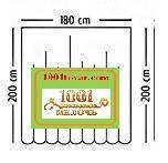 Шторка для ванної кімнати "Kare" (Каре), розмір 240х200 див., фото 5