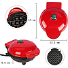 Електрична міні вафельниця Waffle Maker з антипригарним покриттям Червона, фото 7