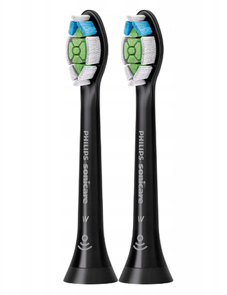 Змінні насадки на зубну щітку Philips W2 HX6064 SONICARE DIAMOND CLEAN 2шт Чорні, фото 1