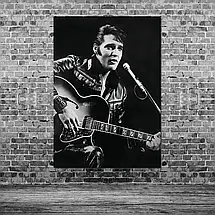 Плакат "Елвіс Преслі з гітарою на концерті, 1977, Elvis Presley", 60×43см, фото 3