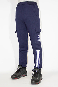 Спортивні штани на хлопчика утеплені Теплі штани синього та чорного кольору вік 10-14 років