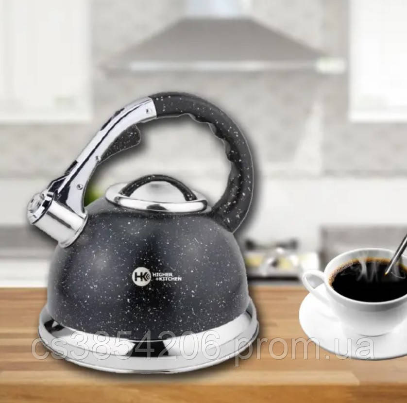 Красивый чайник с гранитным покрытием для газовой плиты, кухонная посуда с толстым дном мраморная крошка zin - фото 1 - id-p1946889791