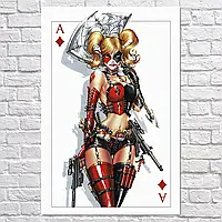 Плакат "Гарлі Квінн та гральна карта, Harley Quinn", 60×40см