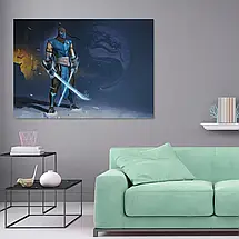 Плакат "Мортал Комбат, Саб-Зіро на снігу, Mortal Kombat, Sub-Zero", 43×60см, фото 2