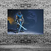 Плакат "Мортал Комбат, Саб-Зіро на снігу, Mortal Kombat, Sub-Zero", 43×60см, фото 3