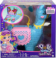 Игровой набор Полли покет Лама пижамная вечеринка Polly Pocket Pajama Party Llama Party Large HHX74