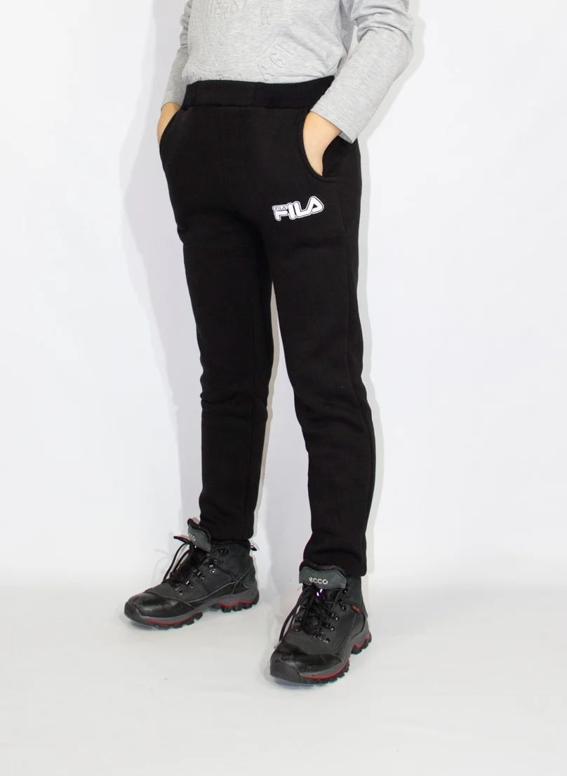 Спортивні штани на хлопчика утеплені Теплі штани чорного кольору вік 10-14 років