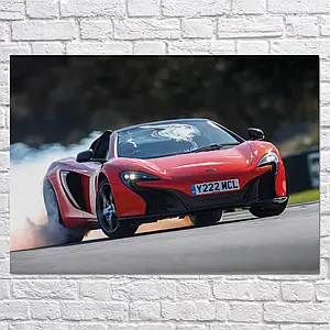 Плакат "МакЛарен 650 на трасі, McLaren 650S", 43×60см