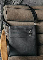 Нагрудна чоловіча сумка для документів із натуральної шкіри, компактний портфель, дорожній клатч  zin