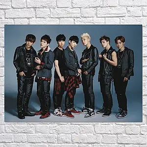 Плакат "БТС, всі учасники, Bangtan Boys, BTS", 43×60см