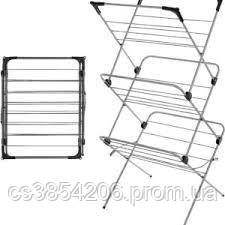 Компактная раскладная -х уровневая сушилка Rainberg для белья и одежды в ванную балкон напольная стальная zin - фото 10 - id-p1946890039