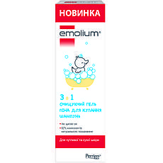 Emolium Засіб для тіла Емоліум 3в1 гель для душу, шампунь та піна для ванни 400 мл