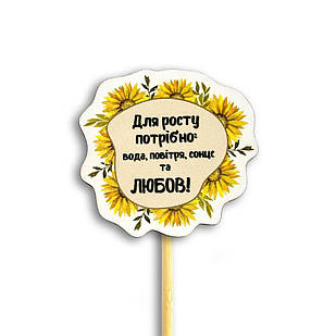 Декор для квітів Для росту потрібно: вода, повітря, сонце та любов 7х7,5 см хртв1005у Тур-Колекшн