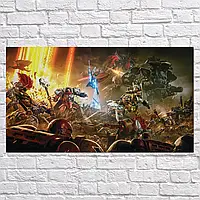 Плакат "Вархаммер 40000, Warhammer 40000, Dawn of War 3", 34×60см