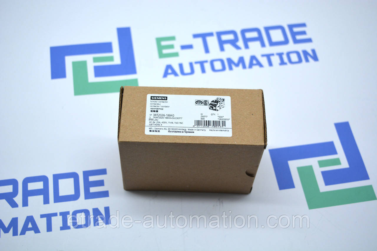 Контактор Siemens 3RT2026-1BB40
