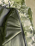 Зимова військова тактична куртка бушлат піксель софтшел, фото 2