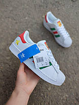 Кросівки ADIDAS SuperStar Gucci білі суперстар адідас з кольоровими вставками унісекс, фото 6