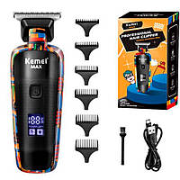 Акумуляторна машинка для стрижки волосся та бороди Kemei KM-MAX5090 Graffiti KM-MAX5090 Графіті Різнокольоровий