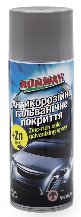 Антикорозійне цинкове покриття Runway Zinc-rich Cold Galvanizing Spray, 450 мл Аерозоль