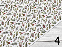 Фетр с рисунком "Рождественская акварель" - №04 (Корейский жесткий 1,2 мм)